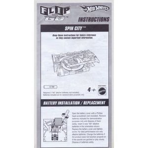 HOT WHEELS FLIP N GO SPIN CITY - INSTRUCTIONS ONLY, See opened photos!